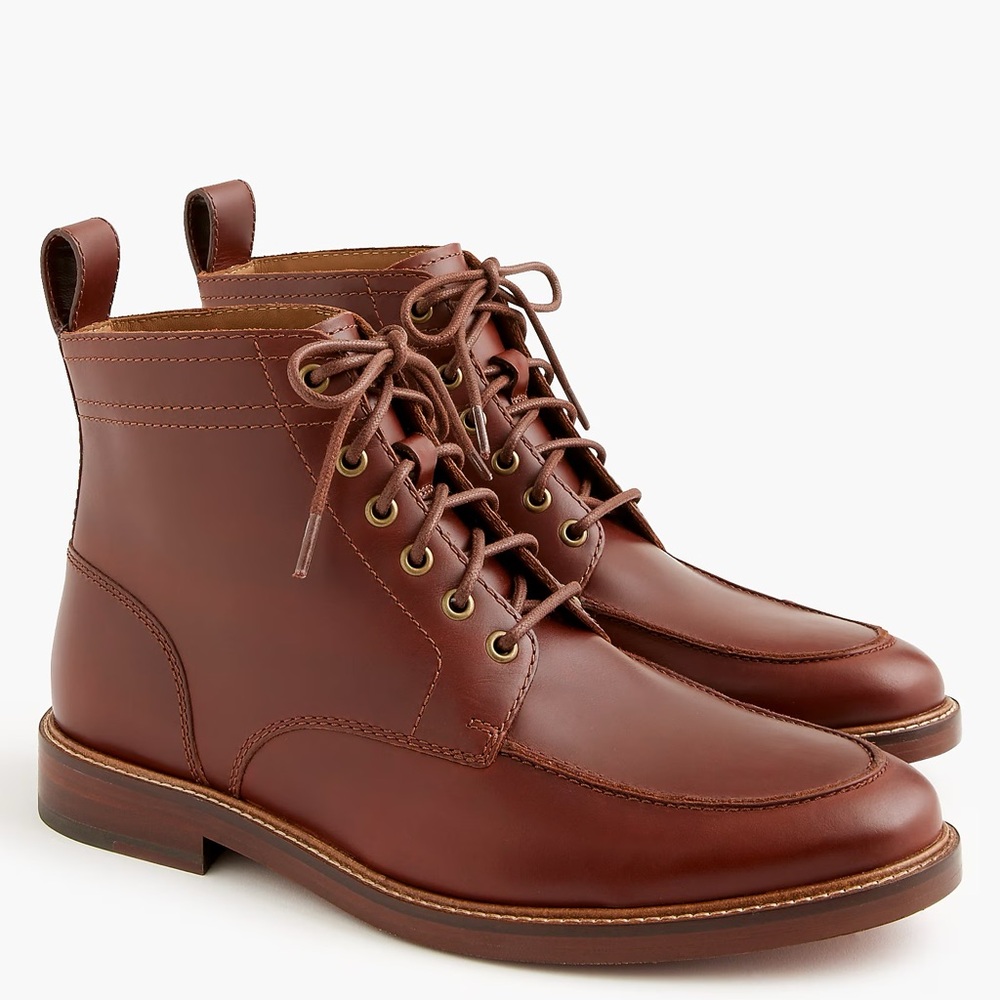 J. Crew Factory Leather lace-up boots in Copper‎ Tan Size 8.5 M NWOB $248 CL557